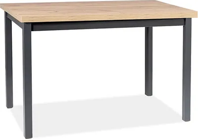 Image de Table de salle à manger / table de cuisine Adam 120 x 68 x 75 cm, couleur chêne Artisan / noir