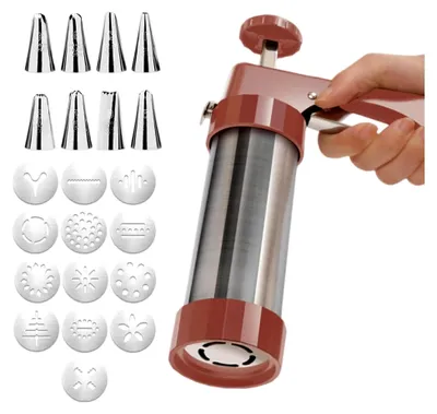 Produktbild von Kekspresse zum Backen | Backzubehör Aus Edelstahl Küchenhelfer,Küchengerät Für Die Herstellung Von Keksen Und Teiggebäck,Für Teig, Pizzelle, Kuchen, Dessert, Familie, Hausbäcker Und Party