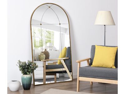 Spiegel Vintage Fenster-Optik - Metall - 80 x 150 cm - Goldfarben - PALMYRE