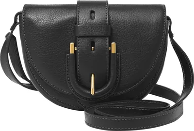 Image de FOSSIL Cuir sac à épaule bandoulière Harwell Small Flap Crossbody Black noir