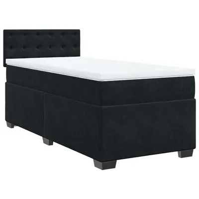 Produktbild von vidaXL Boxspringbett mit Matratze Schwarz 100x200 cm Samt