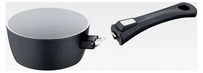 Produktbild von Stieltopf 16 cm, Aluminium, schwarz
