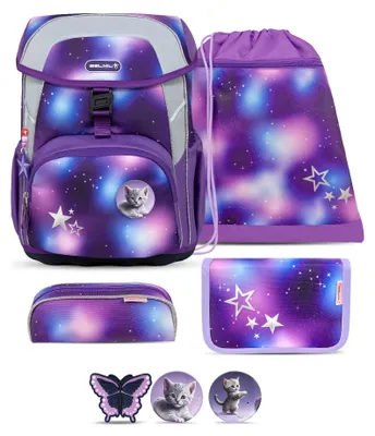 Zdjęcie produktu dla Belmil Maxi ergonomiczna saszetka 5-częściowa "Shining Fairy" z paskiem piersiowym i biodrowym, zapięcie magnetyczne, zestaw naszywek 3 szt