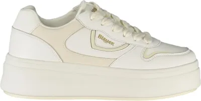 Produktbild von Weißer Damensportschuh mit kontrastierenden Schnürsenkeln und Details