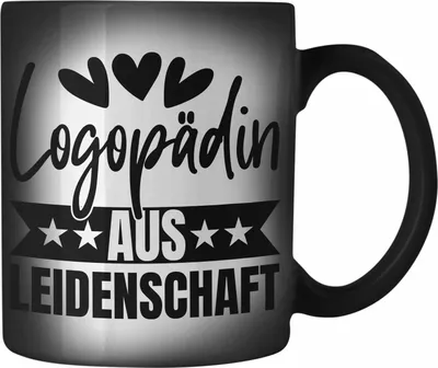 Produktbild von Trendation - Logopädin Aus Leidenschaft Farbwechsel Zauber-Tasse Geschenk Logopädie Logopäde (Schwarz)