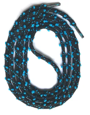Produktbild von SNORS zweifarbige Rundsenkel - SCHWARZ / TÜRKIS - 3mm - 130cm