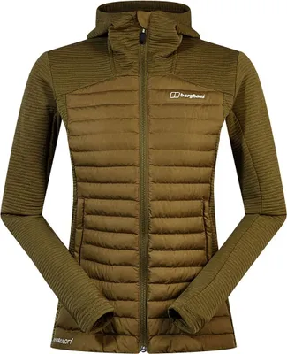Nula Hybrid Jacke von Berghaus in Olivgrün; mit Reißverschluss und Kapuze; für Damen; isolierend.