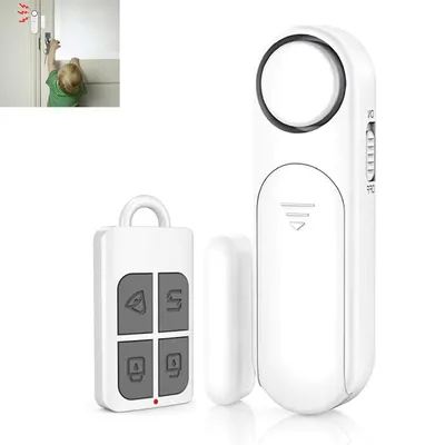 Produktbild von Fenster- und Türalarm mit 2 Fernbedienungen, Drahtloses Sicherheitsalarmsystem, 110dB Lautstärke, 4 Modi
