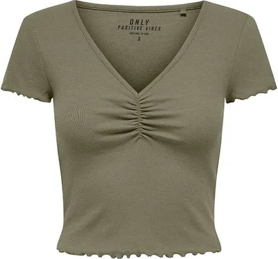 Produktbild von Only Betty Kurzarm-t-shirt Mit V-ausschnitt Grün M Frau Grün M