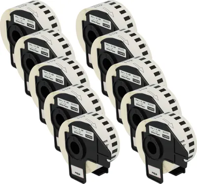 Produktbild von vhbw 10x Rolle 1 Etikette Ersatz für Brother DK-22225 für Drucker - 38mm x 30,48m Weiß