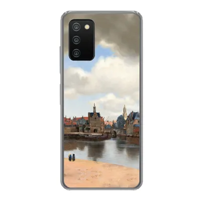 Produktbild von MuchoWow® Handyhülle Schutzhülle Hülle für Samsung Galaxy A03s Ansicht von Delft - Gemälde von Johannes Vermeer Silikon Softcase Handy Hülle - Schutz