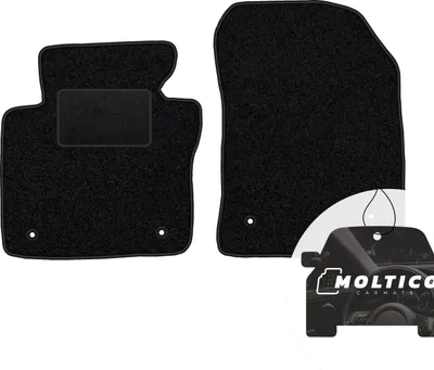 Produktbild von moto-MOLTICO Vorne Fußmatten Auto Velours Autoteppiche Schwarz Automatten Set 2-teilig passend für VW Caddy II 2003-2020