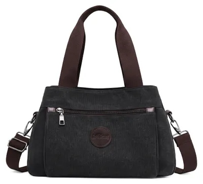 Productafbeelding van Elegante Dames Canvas Schoudertas met Ruime Vakindeling