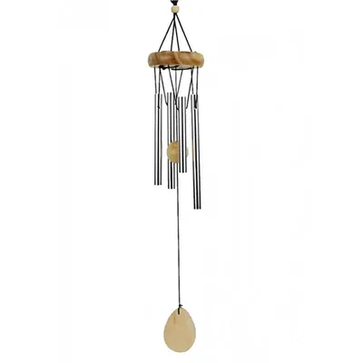 Image de Carillon à Vent Quatre Carillons En Bois Naturel - 14 Cm