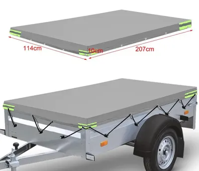 Image de Housse de caravane - Tissu Oxford résistant - Résistant aux UV - Imperméable - Adaptable à de nombreux modèles - Pour caravanes et remorques - Gris
