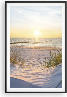 Produktbild von Gerahmtes Poster - Schwarzer Rahmen - Düne Strand Meer - 61x91,5 cm - Wand Bild - Wanddeko - Wandbilder - Kunstposter - Wandposter - Bilderrahmen - Bilder - Kunstdruck - Wandbild - P2BPA61x91-3989