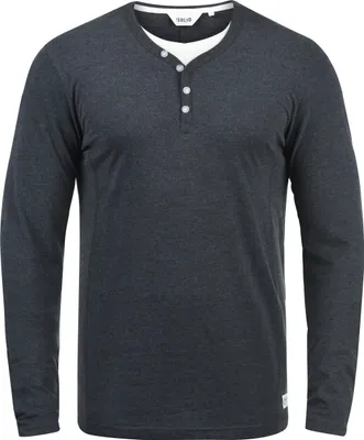 Produktbild von SOLID SDDoriano Herren Longsleeve Langarmshirt Shirt mit Grandad-Ausschnitt Baumwollmischung Regular fit
