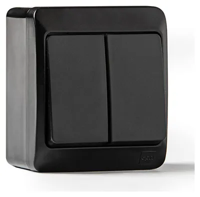 Image de Double Va-et-vient étanche Ip44, 16a 250 V, Noir