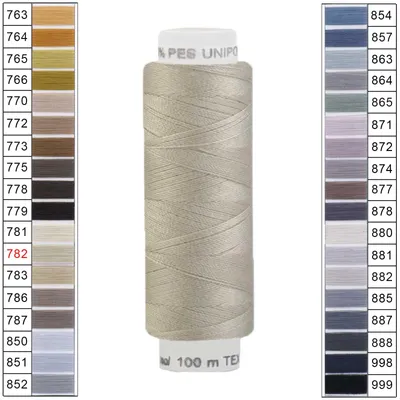 100m / 1 Spule Unipoly 120 TEX14x2 Polyester kieselgrau