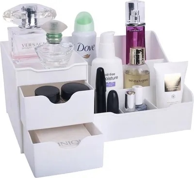 Immagine prodotto di Organizzatore UNIQ per prodotti di make-up e skincare con 9 scomparti - bianco