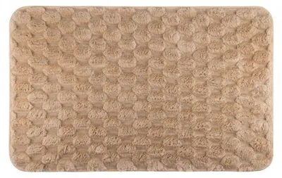 Produktbild von Badezimmerteppich rutschfest aus Polyester, Beige, 50 x 80 cm