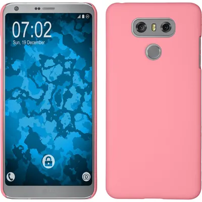 Produktbild von PhoneNatic Case kompatibel mit LG G6 - Hülle rosa gummiert Hard-case + 2 Schutzfolien