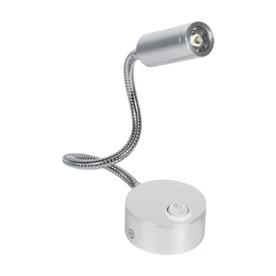 Obrázek produktu pro AC85-265V 3W studená bílá LED lampa na čtení do postele s husím krkem a vypínačem (3W studená bílá)