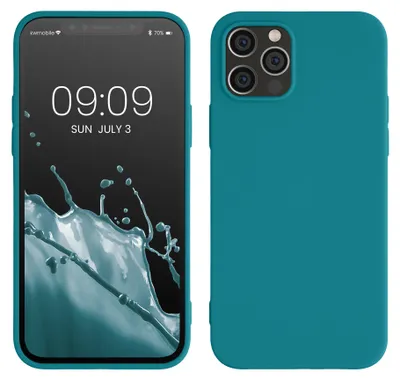 Produktbild von kwmobile Handyhülle für Apple iPhone 12 / iPhone 12 Pro Hülle - TPU Case - Kabelloses Laden - Schutzhülle Cover in Petrol