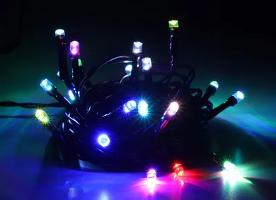 LED-Lichterkette 20 bunte Farbwechsel, 5m Kabel, Innen
