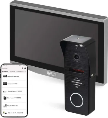 EMOS GoSmart Video-Türsprechanlage IP-700A mit WiFi und App, wasserdichte Full-HD Kamera mit IR-Nach