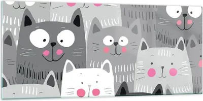 Produktbild von Bilder auf glas - Kittys Tiere Illustration - 120x50cm - Glasbilder - Wandbilder - Kunstdruck - zum Aufhängen bereit - Wanddekoration aus Glas - Glas Bilder - Wandbild auf Glas - GAB120x50-2890
