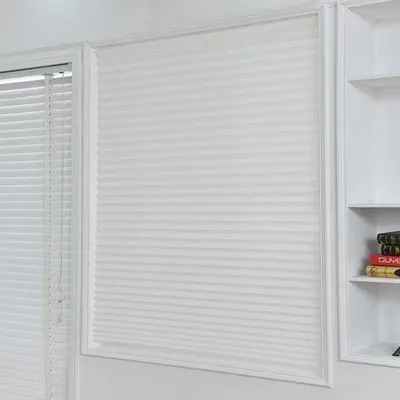 Produktbild von Automatische plisségordijnen, verduisteringsgordijnen, jaloezieën ohne Bohrungen, Schlafzimmer Sonnenblindensystem - 60 cm x 150 cm (weiß)