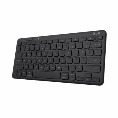 Produktbild von Trust Lyra, Mini, Kabellos, RF Wireless + Bluetooth, Scherenschalter, QWERTY, Schwarz