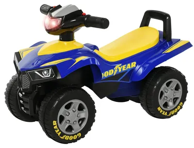 Image de Quad électrique Kinder - Véhicule tout-terrain à batterie - Pour enfants de 3 à 6 ans - 4 roues - Lumières et klaxon - Compartiment secret - Dimensions : 60 x 31 x 42 cm - Couleur : bleu