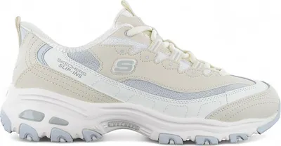 Produktbild von Skechers Damen-Sneaker-Slipper SLIP-INS D'LITES - SMOOTH NOS Beige-Weiß-Silber-Grau, Farbe:beige/schlamm, EU Größe:39