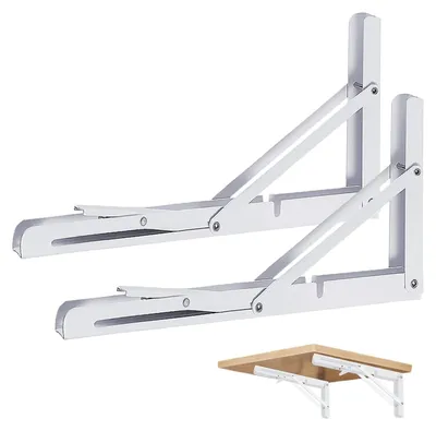 Immagine prodotto di Solidchoice - Set di 2 console pieghevoli per montaggio a parete, con supporto in acciaio inossidabile