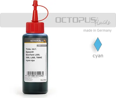 Produktbild von Tinte, Ink f. Epson EcoTank L300, L355, L555 Drucker, T6642 cyan