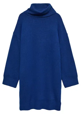 Productafbeelding van Vero Moda - Gebreide jurk voor dames, met turtleneck, jersey kwaliteit, model GT32150 (maat 34 EU) (blauw)
