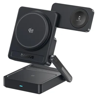 Productafbeelding van Draadloze oplader 3-in-1 Baseus PicoGo AF21 Qi2.2, 35W, zwart