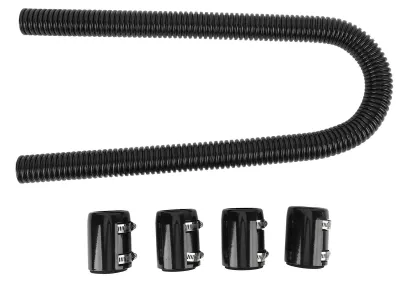 Image de Kit de tuyaux flexibles d'eau de refroidissement pour radiateur avec collier de serrage, acier inoxydable, 122 cm, refroidissement moteur universel, noir