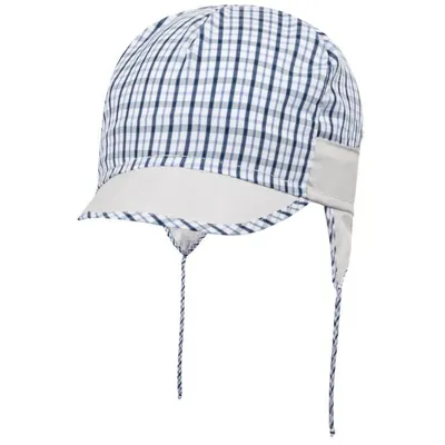 Produktbild von Jungen Babymütze Bindemütze Schirmmütze Sommermütze, Gr. 44, Grau-Blau
