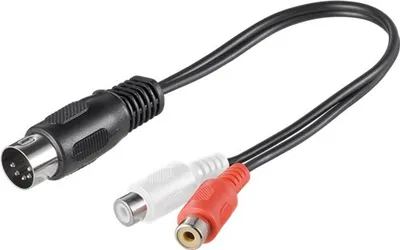 Immagine prodotto di 10X Adattatore per cavo audio Goobay 50002, da spina DIN a presa RCA stereo, 0,2 m - spina DIN 180° (5 pin) > 2x presa RCA (audio sinistra/destra)