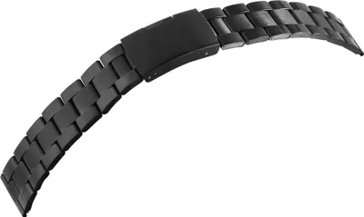 Produktbild von Edelstahl-Uhrenarmband, schwarz, 18 mm - 24 mm