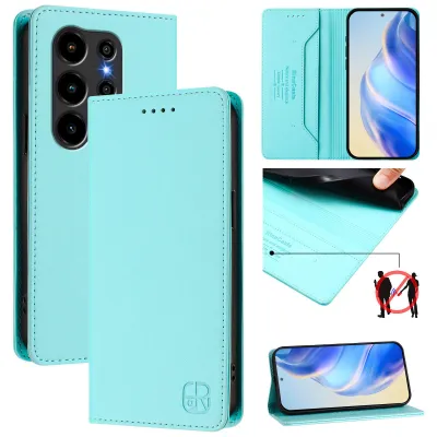 Produktbild von Lederhülle für Blackview Wave 10C Hülle Flip Brieftasche Kartenfächern Ständer Schutzhülle Türkis
