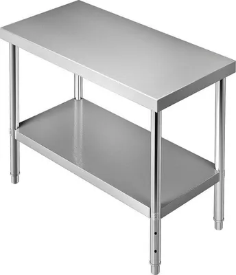 Produktbild von Küchenarbeitsplatte Stahl 122 x 46 x 86 cm Küchenarbeitsplatte