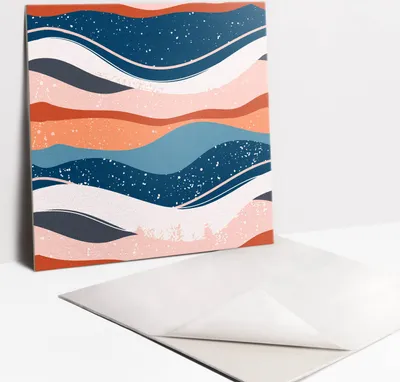Imagen del producto de Adhesivos para baldosas de baño y cocina: 9 baldosas de PVC autoadhesivas, 30 x 30 cm, diseño abstracto de ondas de color
