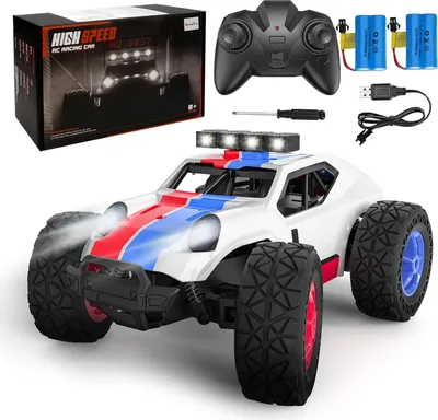 Produktbild von Ferngesteuertes Auto, 2.4Ghz 1/20 RC Auto Geländewagen 20 km/h Alle Gelände, Elektrisches Spielzeug, Offroad mit 2 AKKU 50min Spielzeit und LED