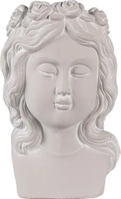 Immagine prodotto di Vaso da fiori Clayre & Eef Testa 20x17x30 cm Pietra grigia