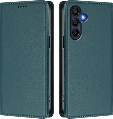 Image de Etui en cuir pour Samsung Galaxy A26, étui magnétique en cuirPolyuréthaneavec support Vert