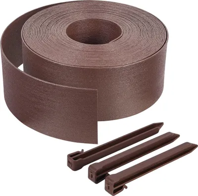 Immagine prodotto di VOUNOT® Bordatura per prato in polietilene, elemento di delimitazione per aiuole, lunghezza 20 metri, altezza 13 cm, colore marrone